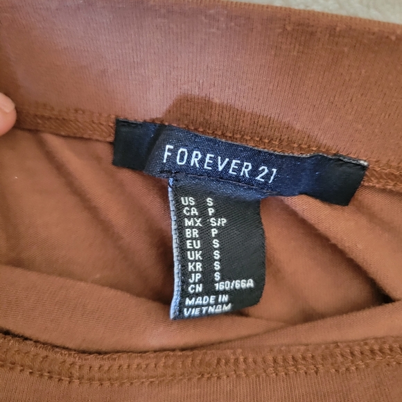 Forever 21 Asymmetrical Bodycon Mini Brown - Picture 2 of 2